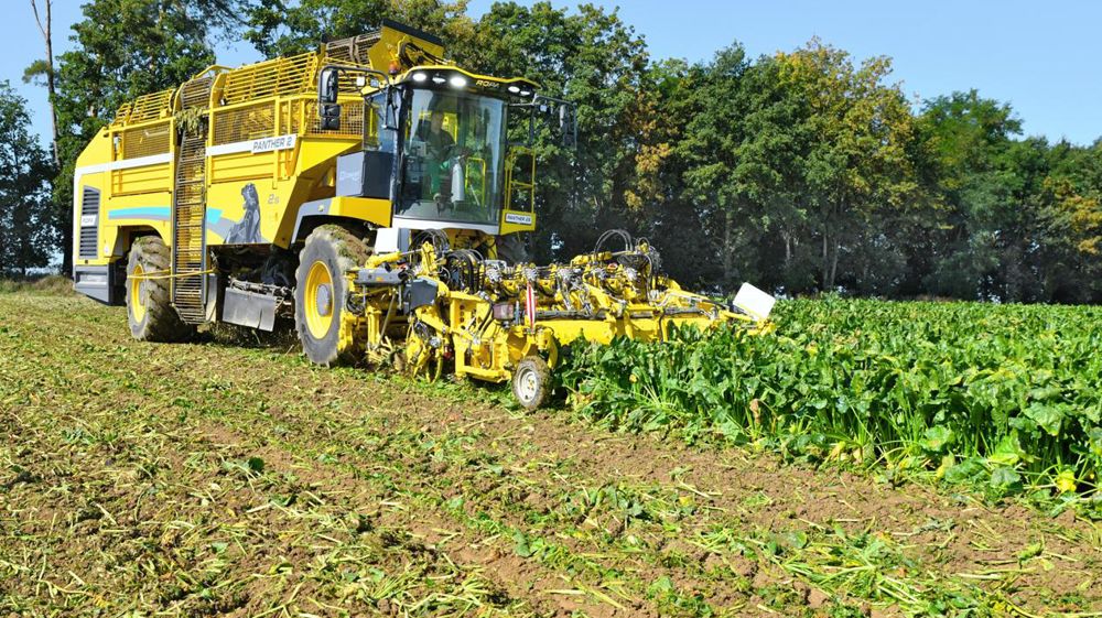 La Panther 2S est la nouvelle arracheuse à betteraves de type « intégrale » de chez Ropa. Elle intègre une grande partie des solutions présentées sur le Tiger 6S en 2019. © Ropa